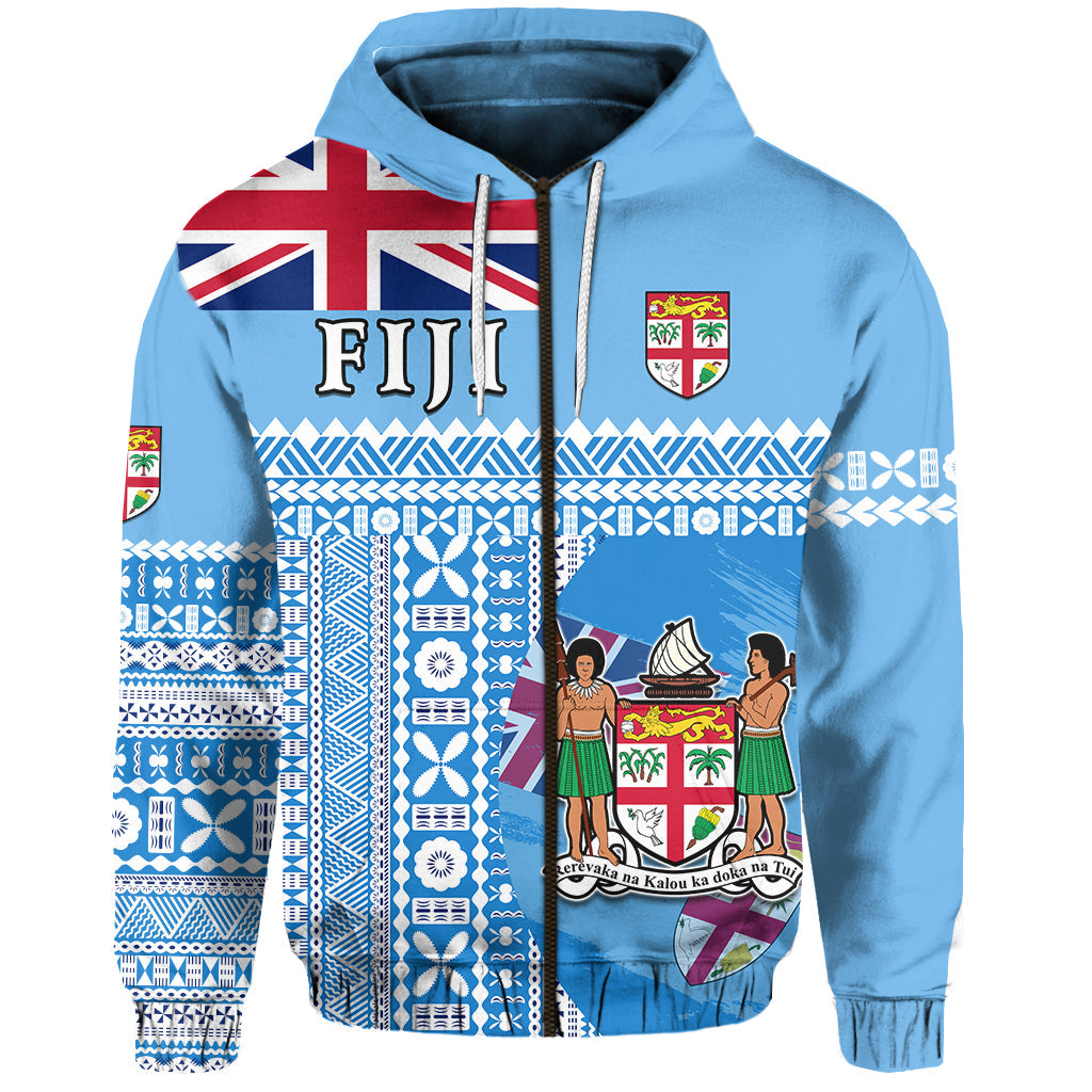 Fiji Dreamy Zip Hoodie Tapa Pattern