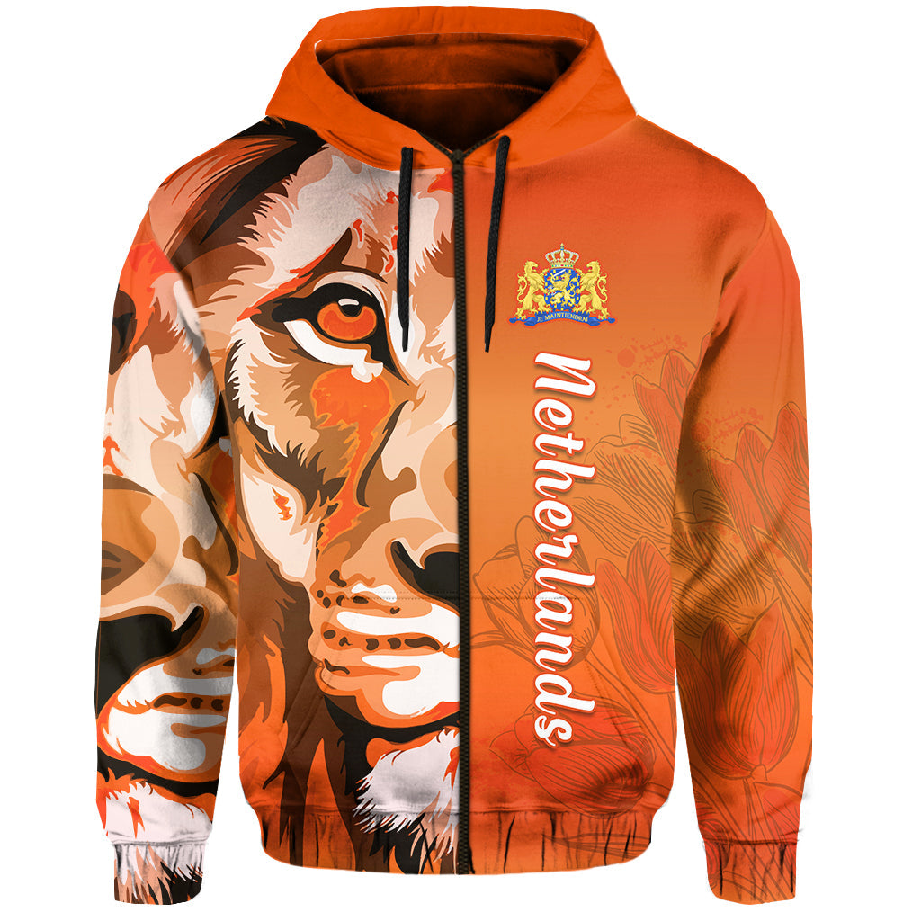 Netherlands Zip Hoodie Style Lusty Dutch Lion