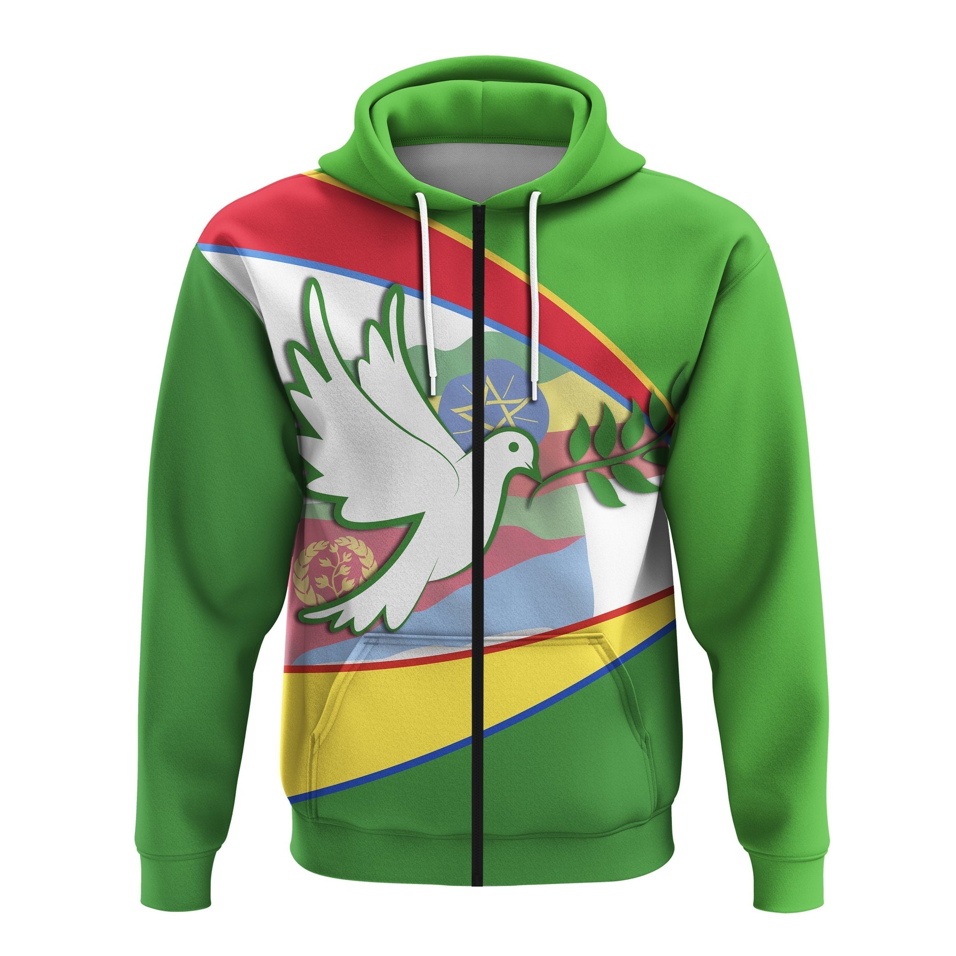 Ethiopia and Eritrea Zip Hoodie New