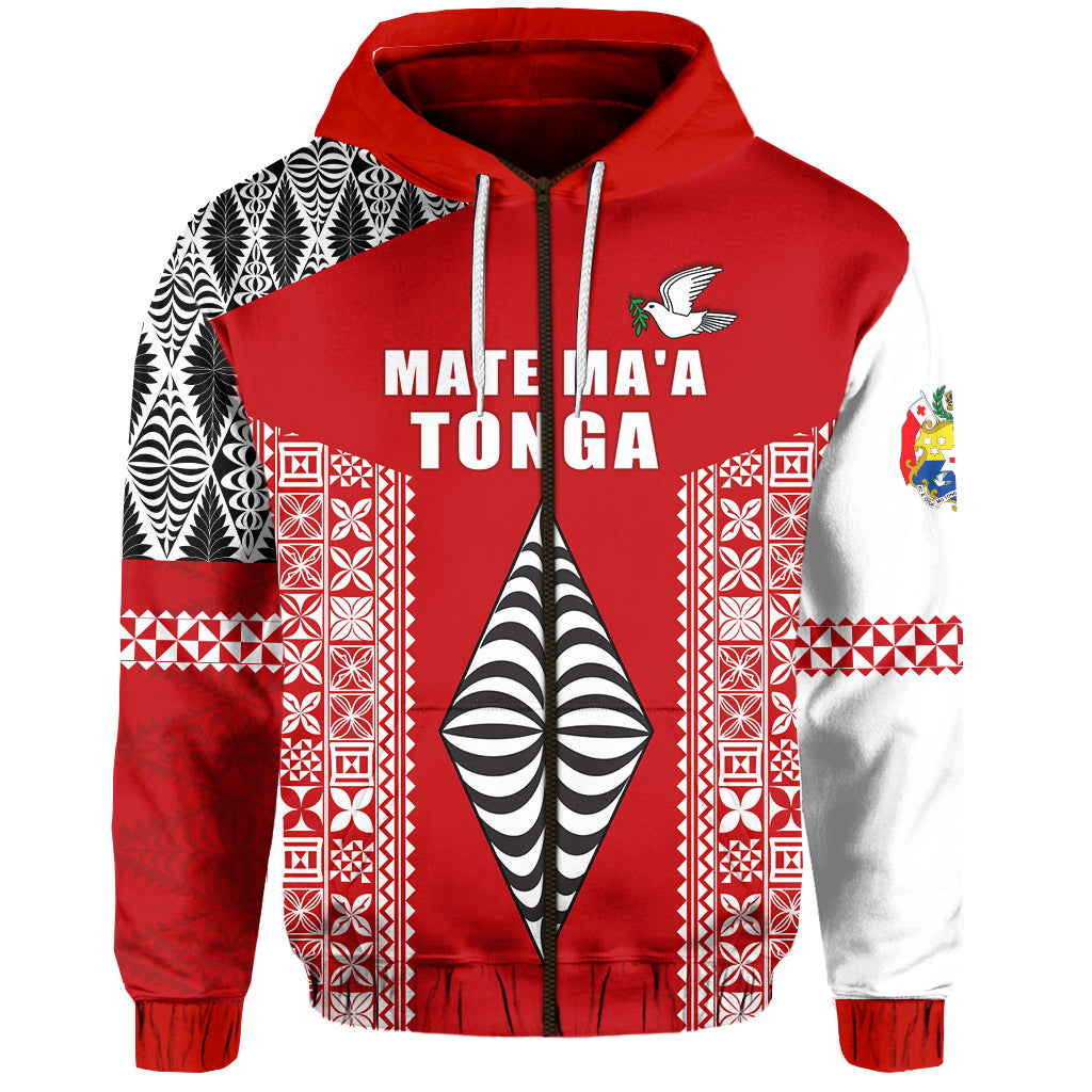 Tonga Rugby Zip Hoodie Mate Ma'a Tonga