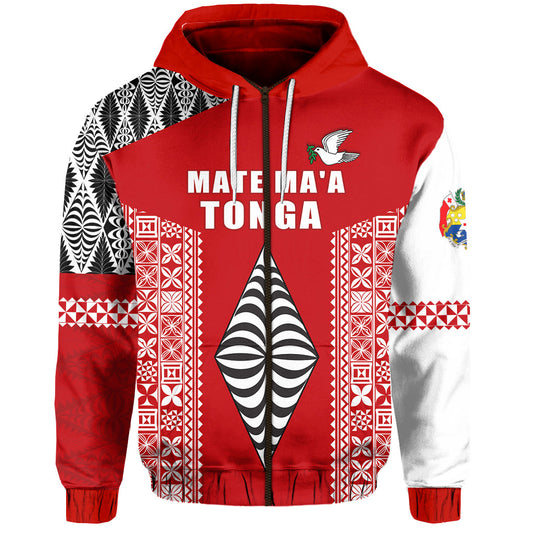 Tonga Rugby Zip Hoodie Mate Ma'a Tonga