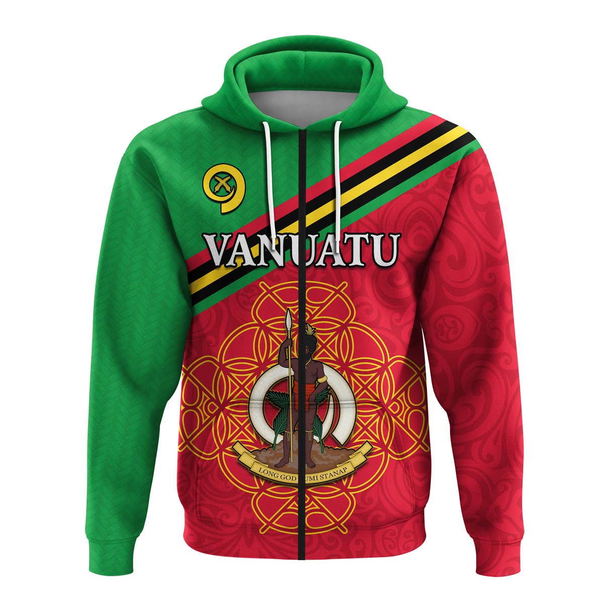 Vanuatu Zip Hoodie Pattern Sand Drawing