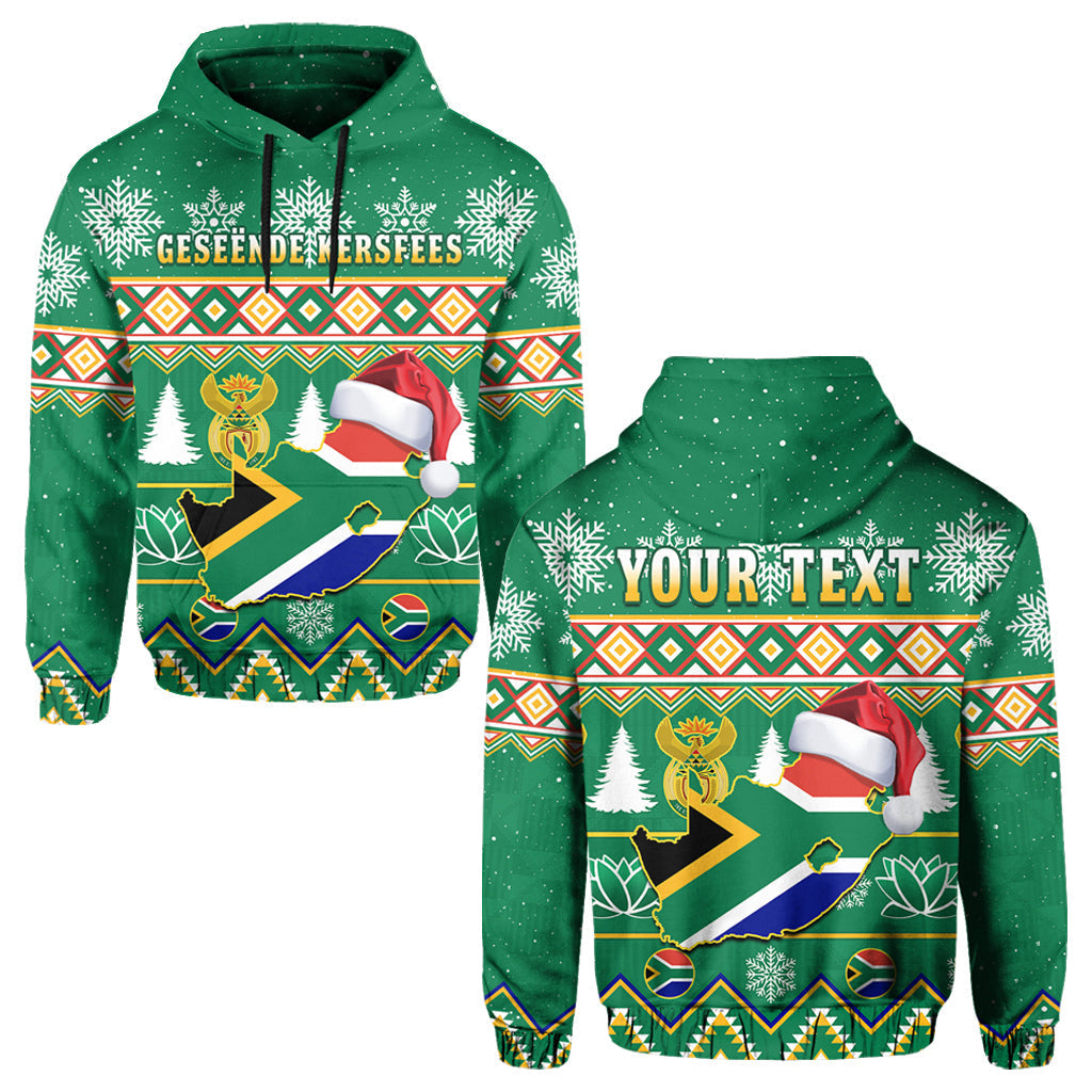 Custom South Africa Christmas Hoodie King Protea Geseende Kersfees