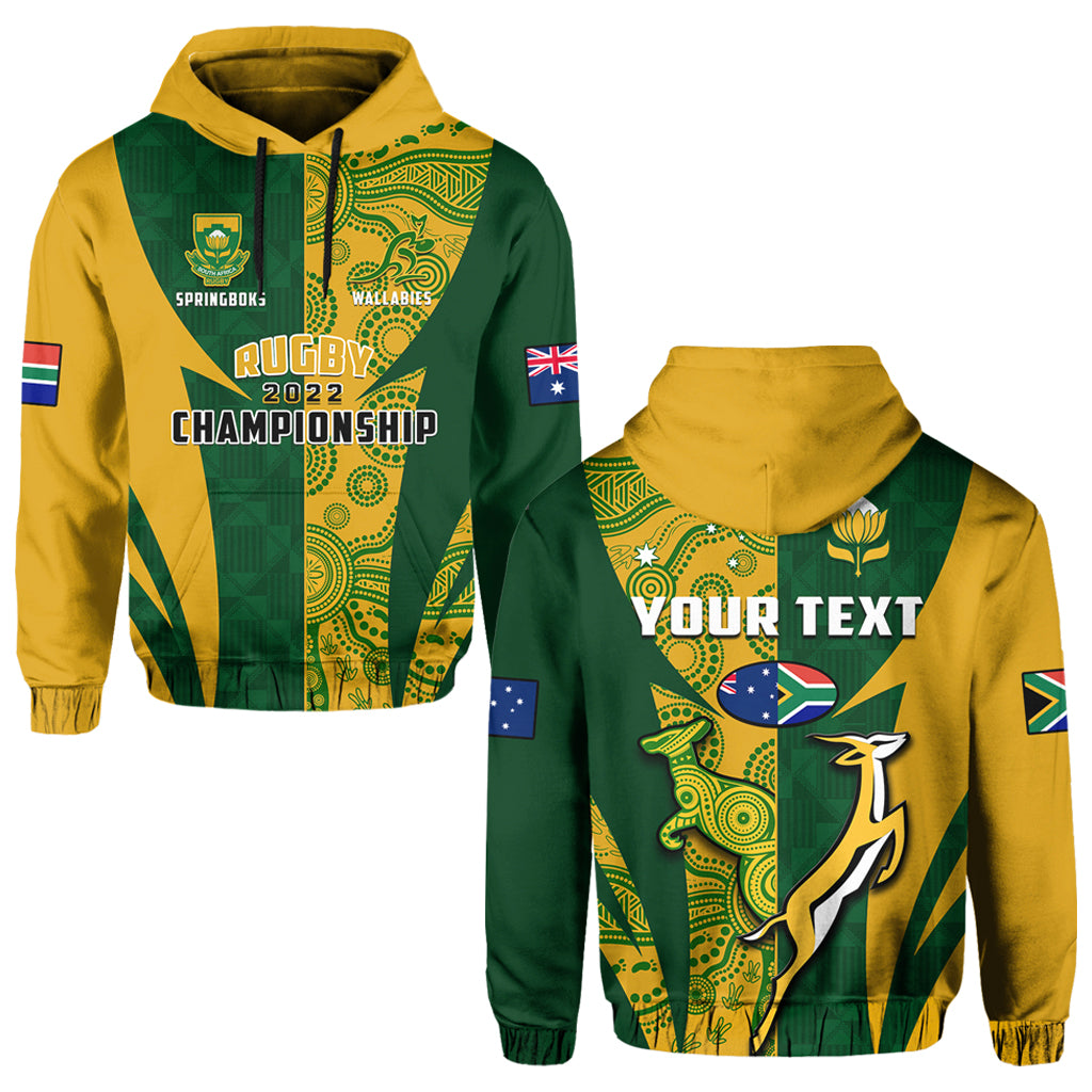 Custom Australia Rugby and South Africa Rugby Hoodie Wallabies Mix Springboks Sporty