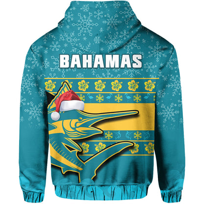 Bahamas Hoodie Bahamian Blue Marlin Merry Chirstmas