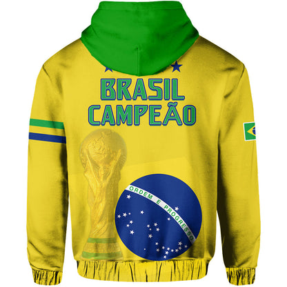 Brazil Football Hoodie Go Champions Selecao Campeao