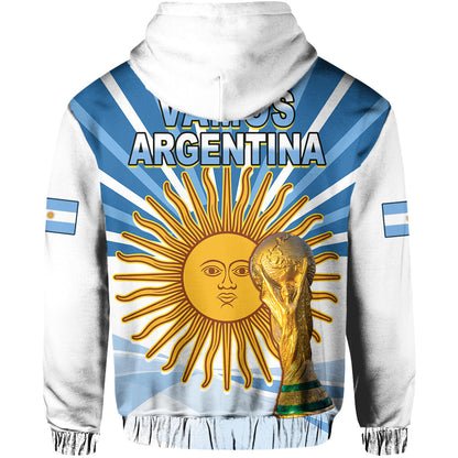 Argentina Football Hoodie The Sun WC2022 Soccer Vamos La Albiceleste