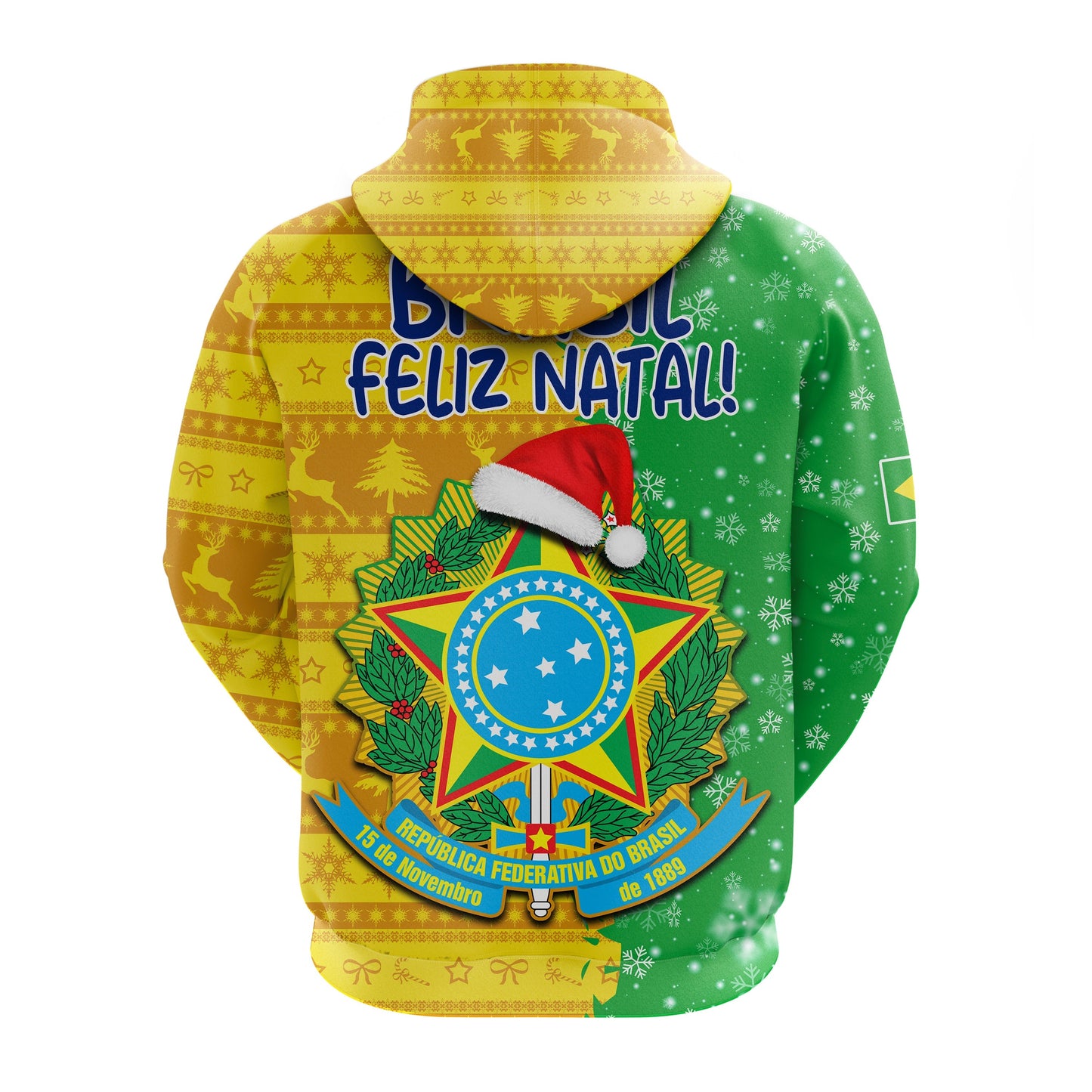 Brazil Football Hoodie Christmas Santa Claus Selecao Champions