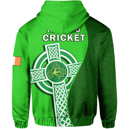 Ireland CrickeHoodie Irish Flag Celtic Cross Sporty Style