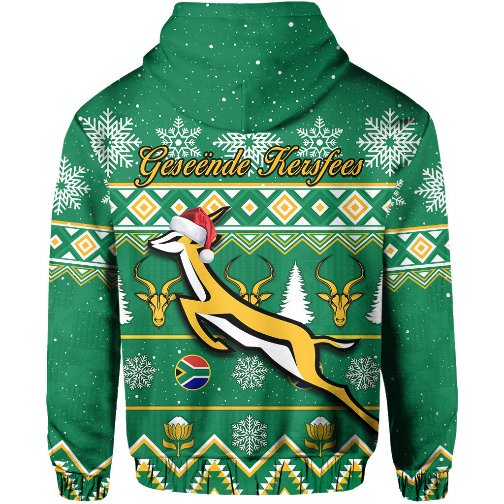 South Africa Rugby Christmas Hoodie Springboks Proud Geseende Kersfees
