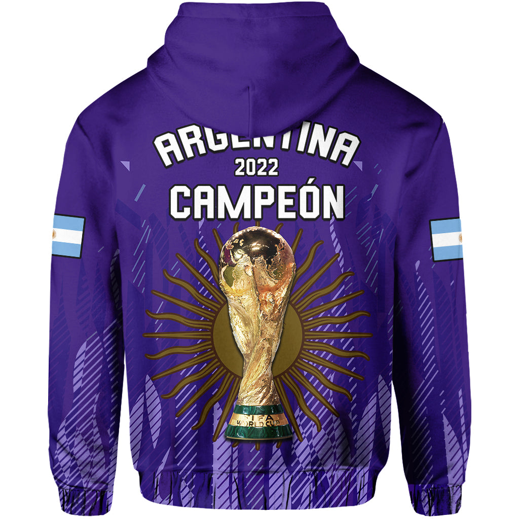 Argentina Football Hoodie La Albiceleste Campeon Proud Purple 2022