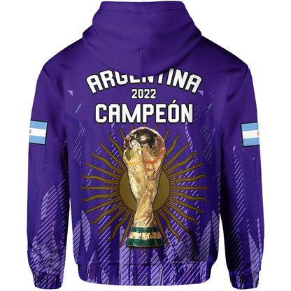 Argentina Football Hoodie La Albiceleste Campeon Proud Purple 2022