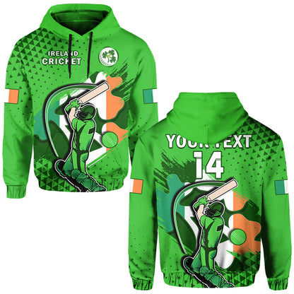 Custom Ireland CrickeHoodie Irish Flag Shamrock Sporty Style