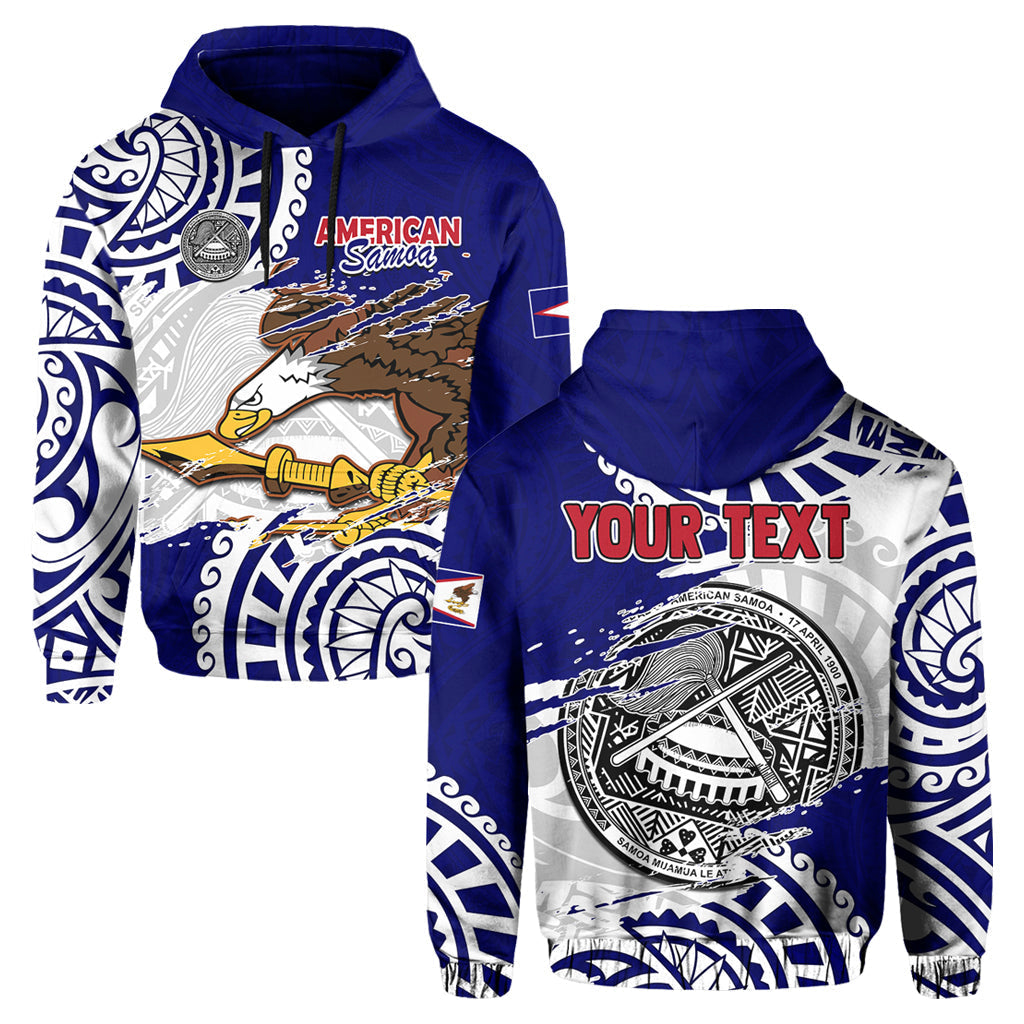 Custom Text  American Samoa Independence Day Hoodie Personalised Polynesian Special Version Zip Hoodie