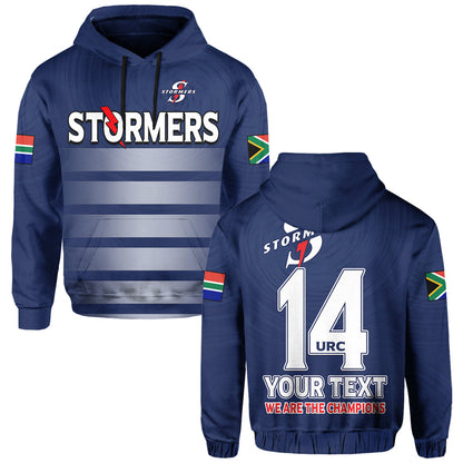 Custom Stormers South Africa Rugby Hoodie We Are The Champions URC Unity