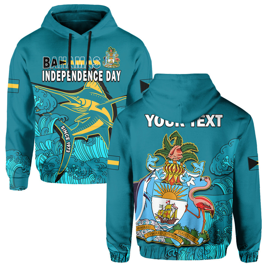 Custom Bahamas Independence Day Hoodie Blue Marlin Since 1973 Style