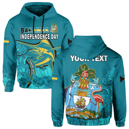 Custom Bahamas Independence Day Hoodie Blue Marlin Since 1973 Style