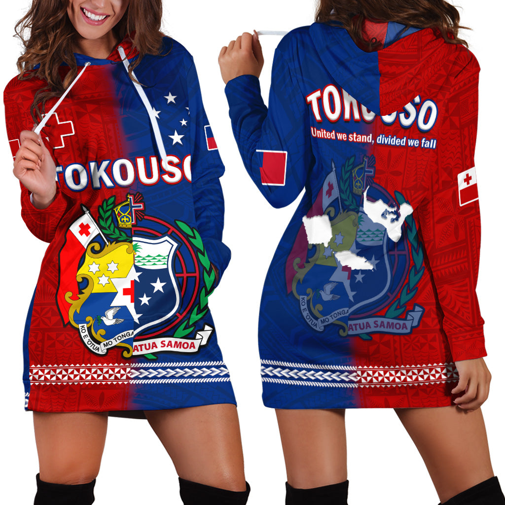 TokoUso Hoodie Dress Tonga and Samoa United We Stand Divided We Fall
