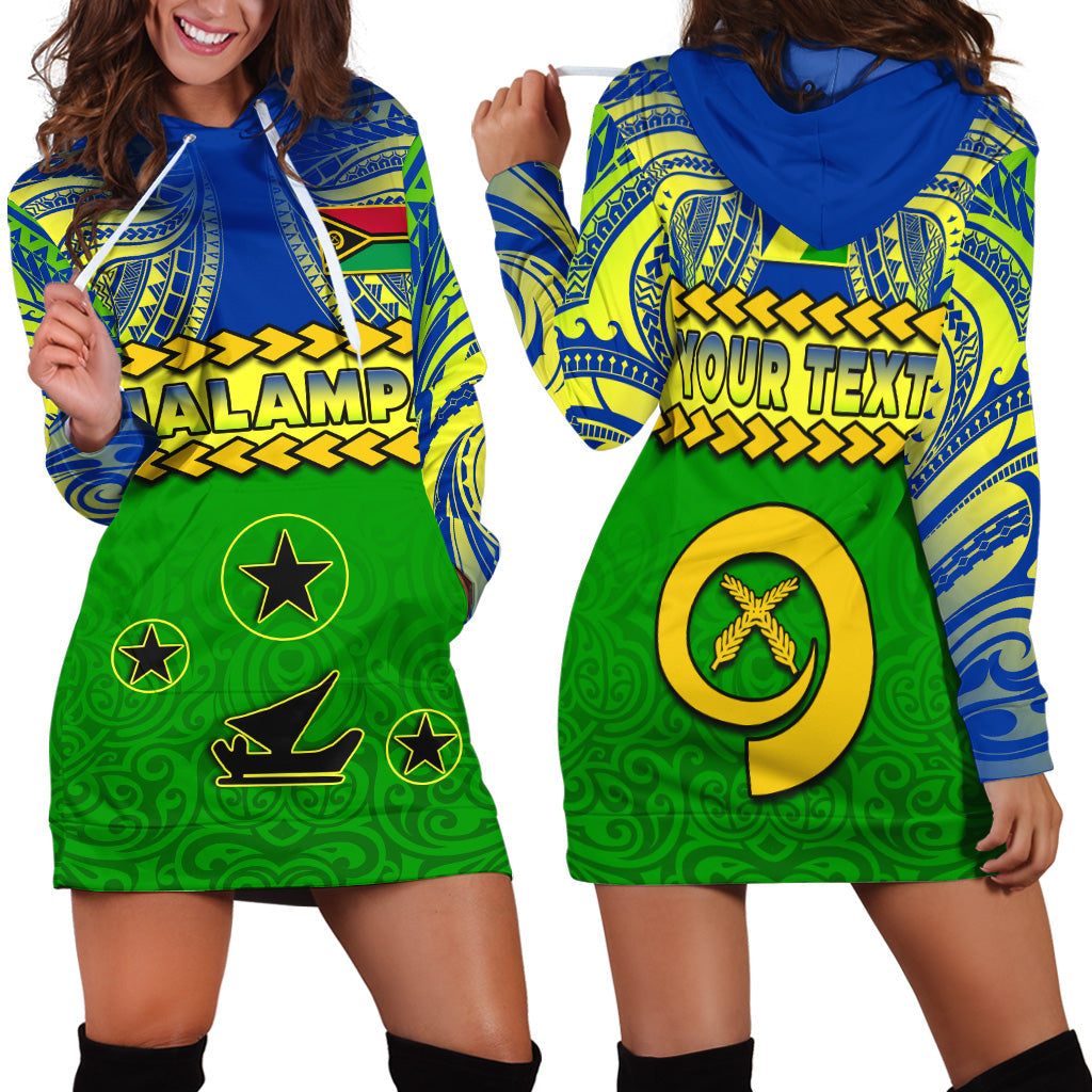 Custom Personalised Malampa Province Hoodie Dress Vanuatu Pig Tusk Polynesian Flag Style