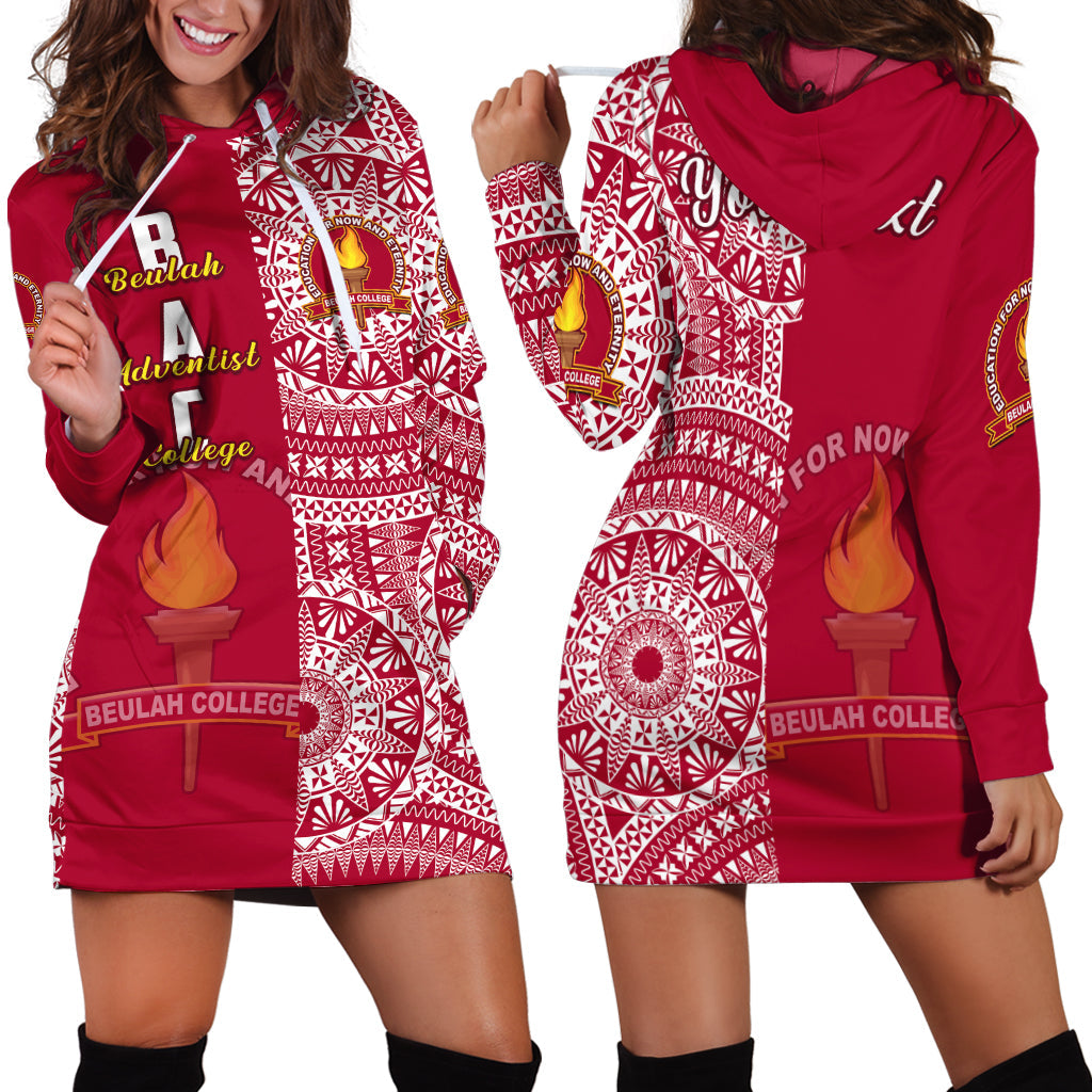 Custom Personalised Beulah Tonga College Hoodie Dress Tongan Ngatu Pattern