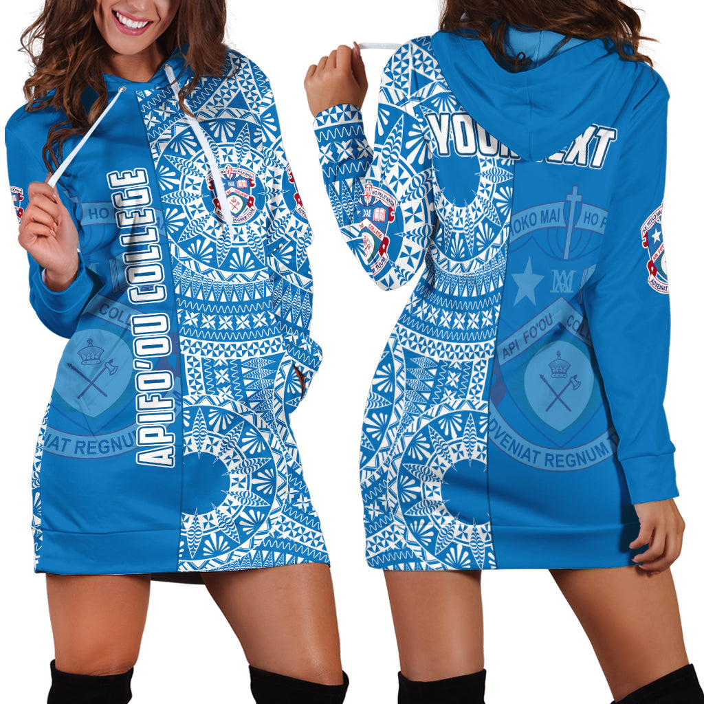 Custom Personalised Apifoou Tonga College Hoodie DressTongan Ngatu Pattern