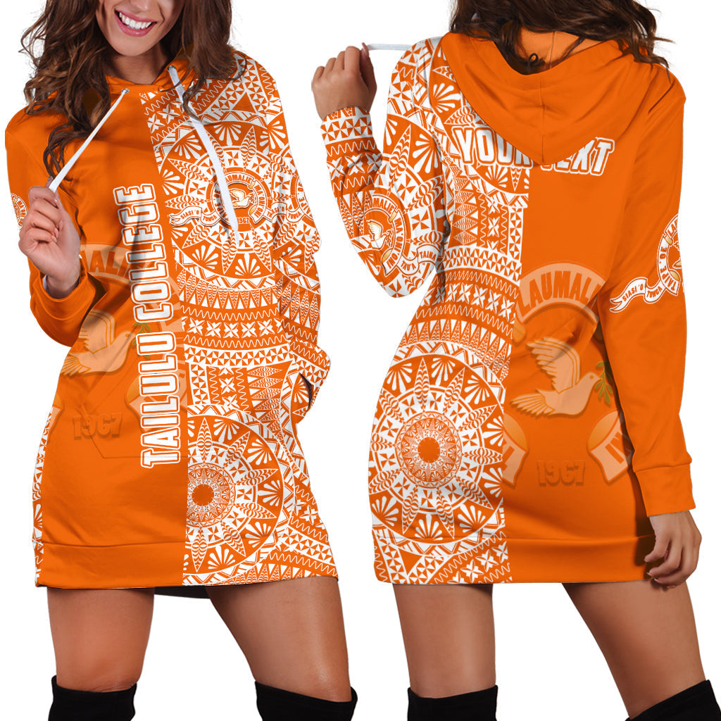 Custom Personalised Tailulu Tonga College Hoodie DressTongan Ngatu Pattern
