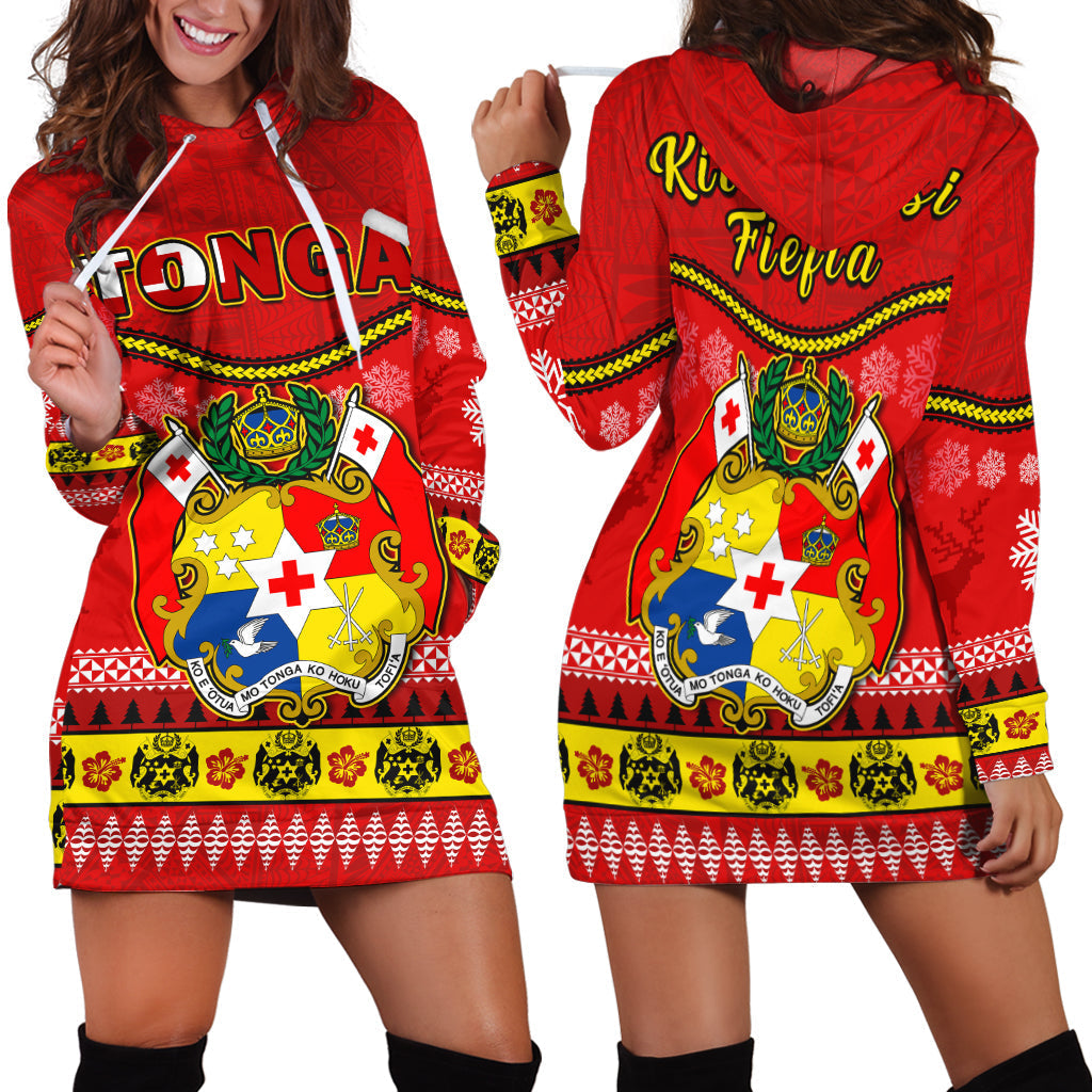 Tonga Christmas Hoodie Dress Tongan Ngatu Kilisimasi Fiefia