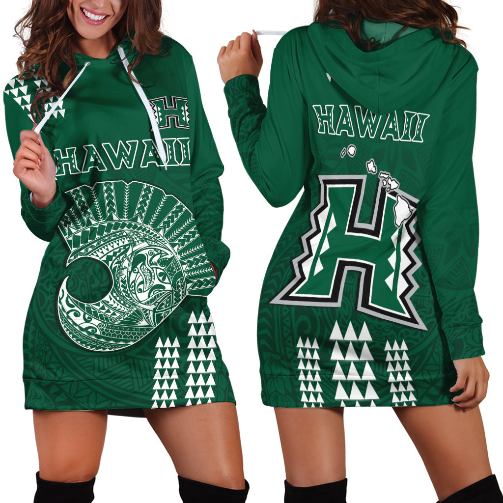 Hawaii Football Hoodie Dress Kakau Rainbow Warriors Helmet