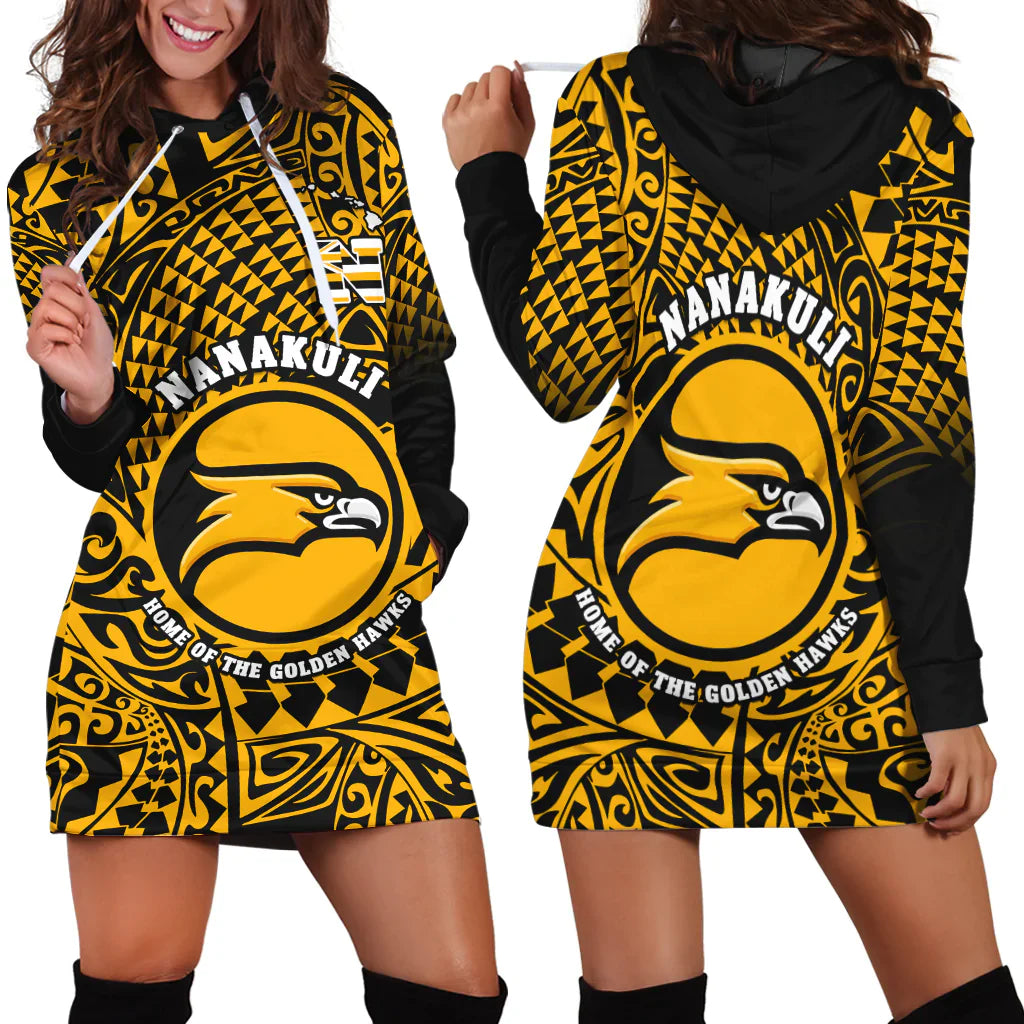 Hawaii Hoodie Dress Nanakuli High and Intermediate School Tribal Kakau
