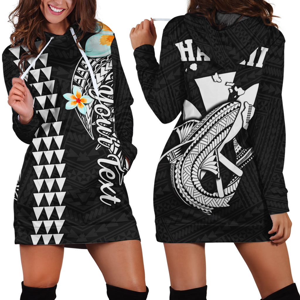 Custom Personalised Hawaii Hoodie Dress Kakau Kanaka Maoli Combine Polynesian Shark Ver.07