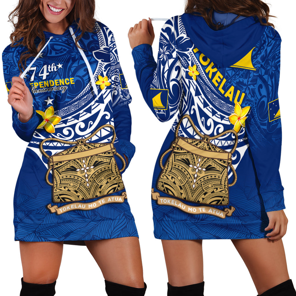 Tokelau Hoodie Dress National Badge Polynesian Happy 74th Independence Anniversary
