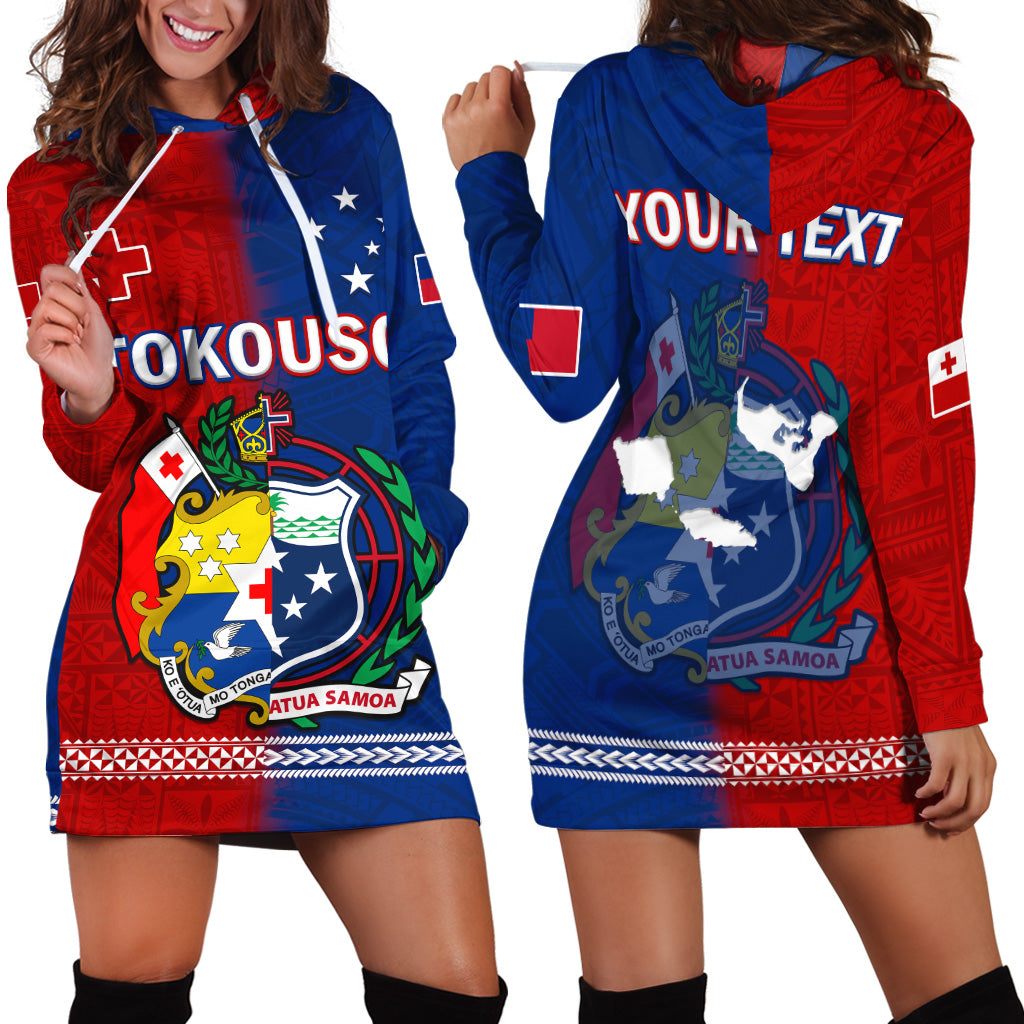 Custom Personalised TokoUso Hoodie Dress Tonga and Samoa United We Stand Divided We Fall