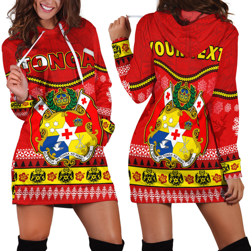 Custom Personalised Tonga Christmas Hoodie Dress Tongan Ngatu Kilisimasi Fiefia