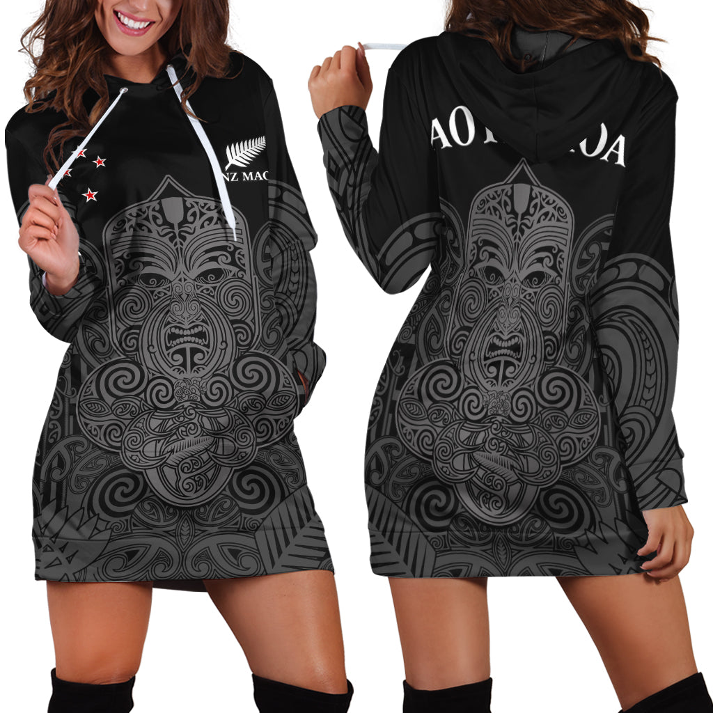 New Zealand Tiki Rugby Hoodie Dress NZ Maori Koru Pattern