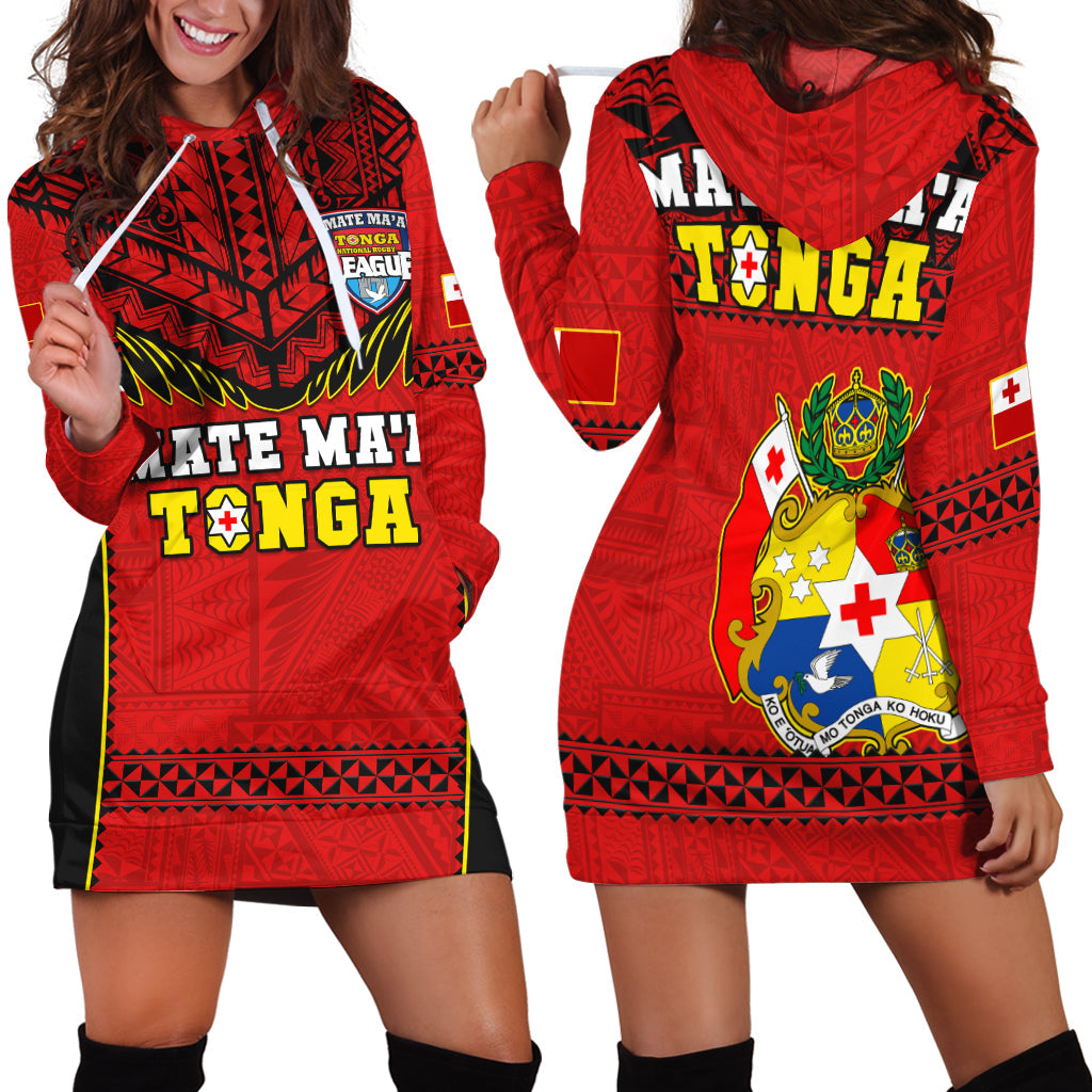 Tonga Rugby Hoodie Dress Mate Maa Tonga Pacific Ngatu Black