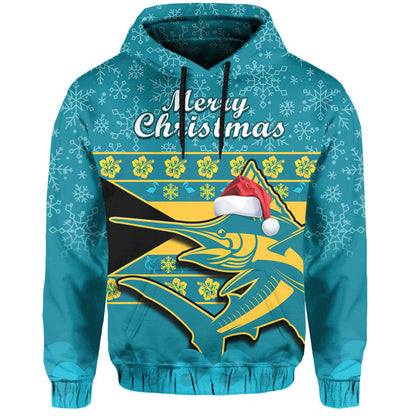 Bahamas Hoodie Bahamian Blue Marlin Merry Chirstmas