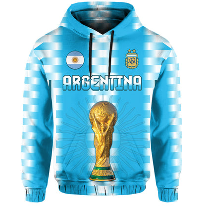 Argentina Football Champions Hoodie La Albiceleste GOAT