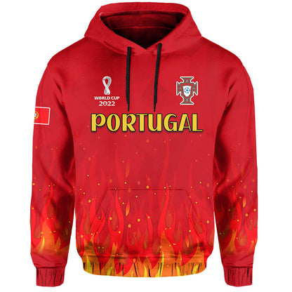 Portugal Football Hoodie Champions Soccer World Cup My Heartbeat Fire