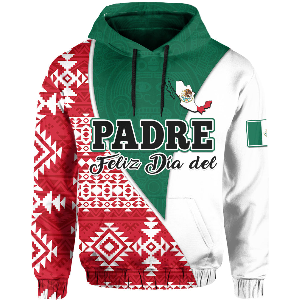 Custom Happy Mexico Fathers Day Hoodie Mexican Aztec Pattern