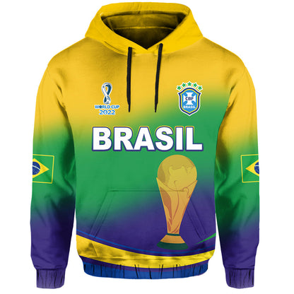 Brazil Football Hoodie Soccer 2022 World Cup Selecao Brazil Campeao Style Color Flag
