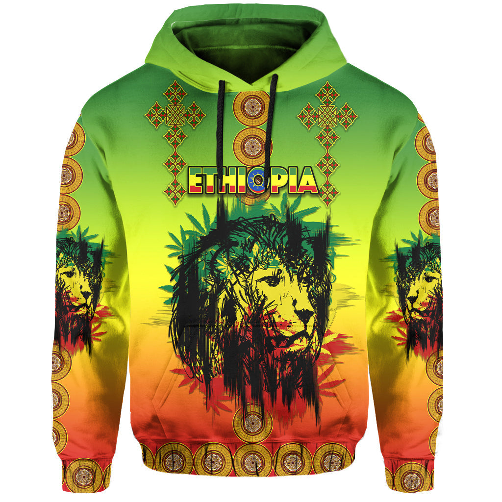 Ethiopia Hoodie Cross Mix Lion Colorful Style