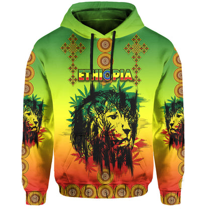 Ethiopia Hoodie Cross Mix Lion Colorful Style