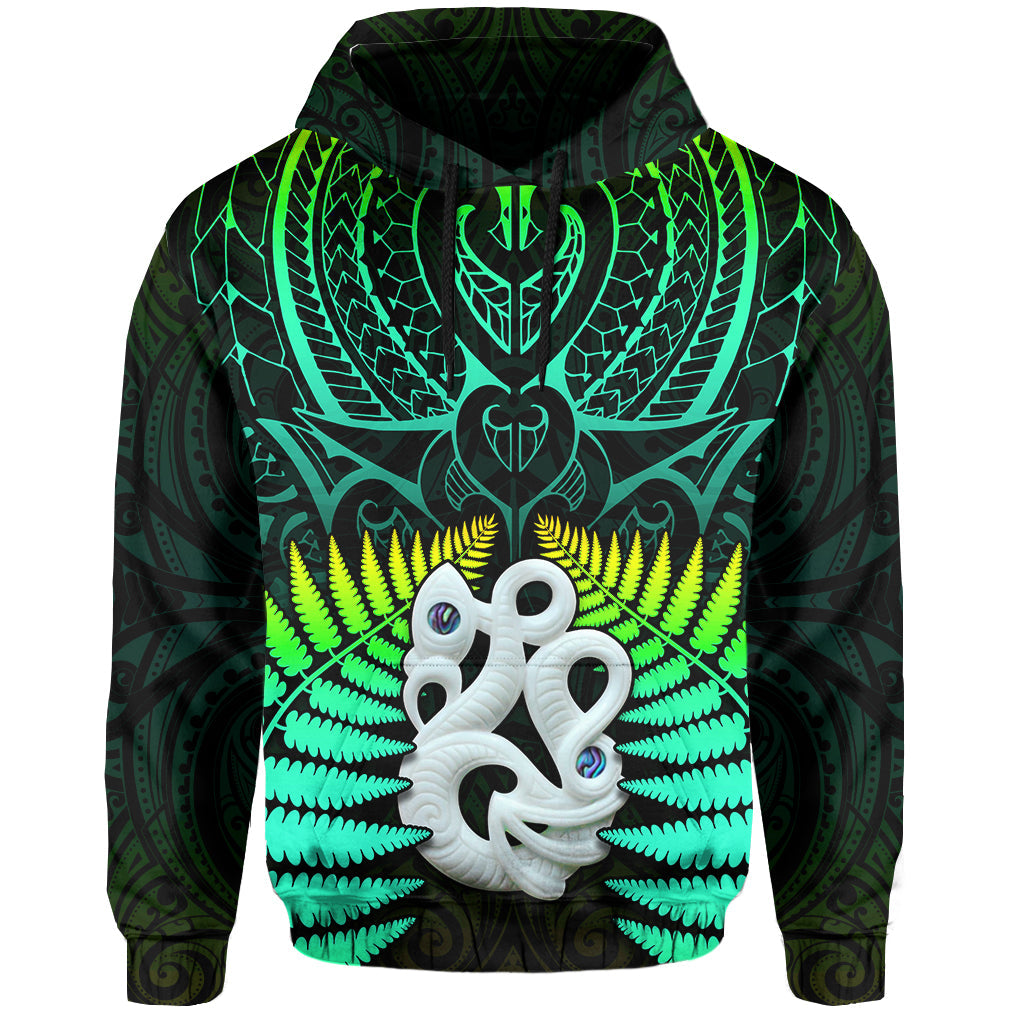 Aotearoa Fern Hoodie New Zealand Hei Tiki Green Style