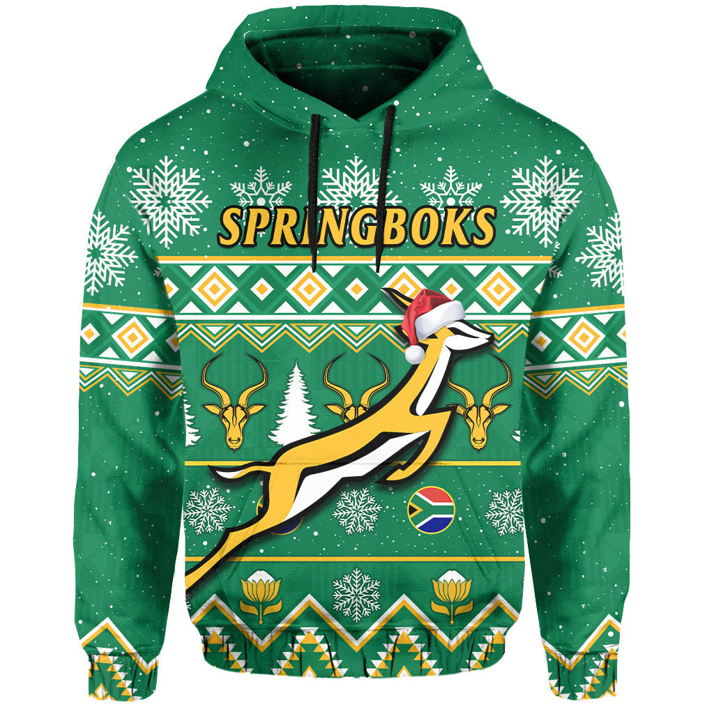 South Africa Rugby Christmas Hoodie Springboks Proud Geseende Kersfees