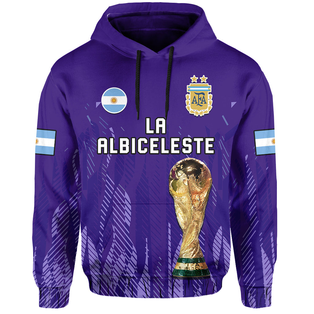 Argentina Football Hoodie La Albiceleste Campeon Proud Purple 2022