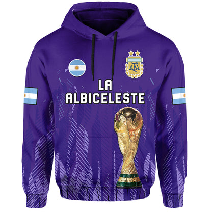 Argentina Football Hoodie La Albiceleste Campeon Proud Purple 2022