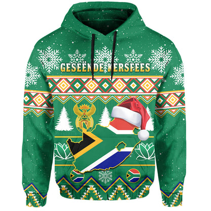 South Africa Christmas Hoodie King Protea Geseende Kersfees
