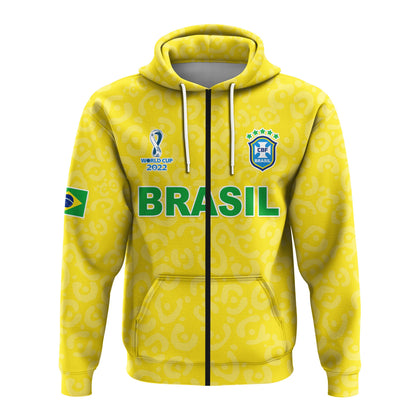 Brazil Football Hoodie World Cup Champions Soccer 2022 Selecao Brazil Campeao