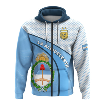 Argentina Football 2022 Hoodie Champions Blue Sky May Sun