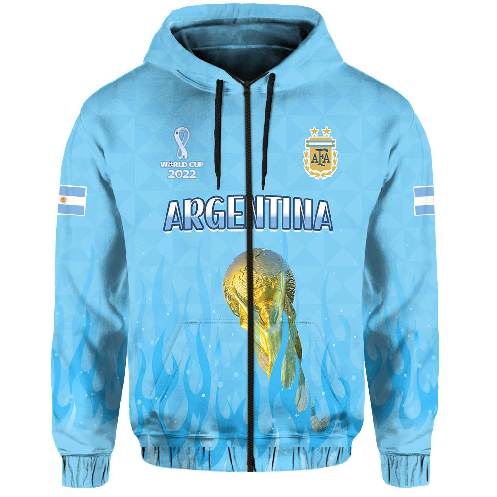 Argentina Football Hoodie Vamos Sky Champions World Cup Fire